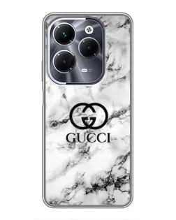 Чехол для Infinix Hot 40 Play с картинкой «Gucci — мраморный шик»