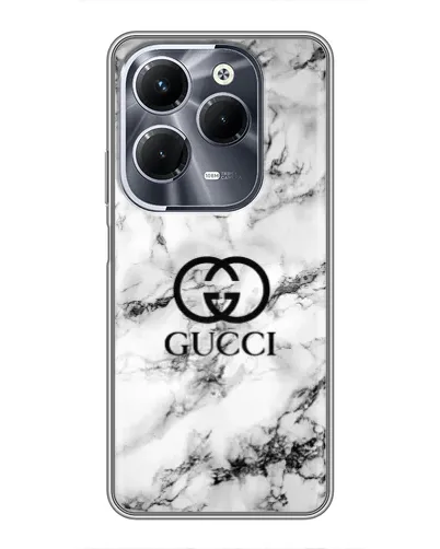 Чехол для Infinix Hot 40 Play с картинкой «Gucci — мраморный шик»