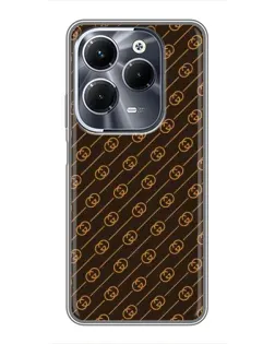 Чехол для Infinix Hot 40 Play с картинкой «Gucci — золотые диагонали»