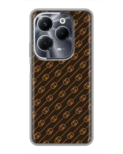 Чехол для Infinix Hot 40 Play с картинкой «Gucci — золотые диагонали»