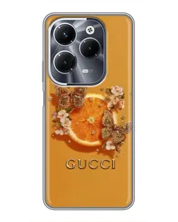 Чохол для Infinix Hot 40 Play з картинкою «Gucci — золоті метелики»
