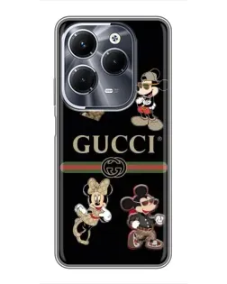 Чохол для Infinix Hot 40 Play з картинкою «Gucci — герої Disney та монограма»