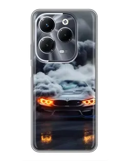 Чехол для Infinix Hot 40 Play с картинкой «BMW в дыму»