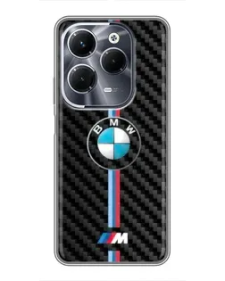 Чехол для Infinix Hot 40 Play с картинкой «Эмблема BMW и карбон»