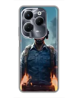 Чехол для Infinix Hot 40 Play с картинкой «PUBG — реалистичный герой»