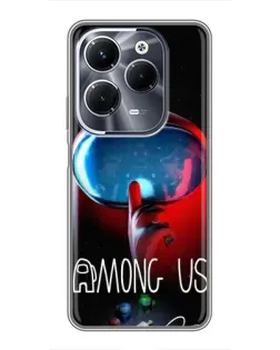 Чехол для Infinix Hot 40 Play с картинкой «Красный импостер — макро»