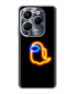 Чехол для Infinix Hot 40 Play с картинкой «Among Us неоновое сияние»