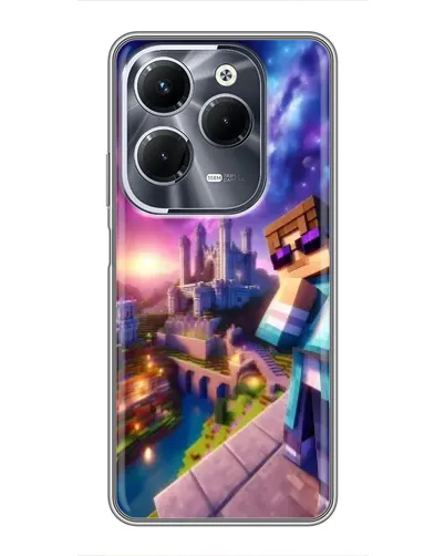Чехол для Infinix Hot 40 Play с картинкой «Стив и космос» Чехол для Infinix Hot 40 Play с картинкой «Стив и космос»