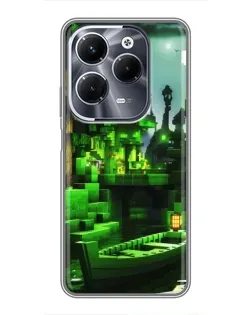 Чехол для Infinix Hot 40 Play с картинкой «Minecraft лесной пейзаж»