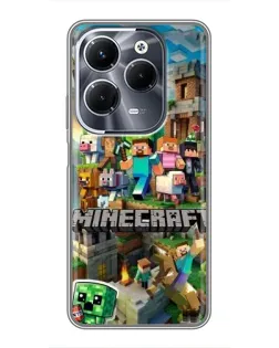 Чехол для Infinix Hot 40 Play с картинкой «Замок Minecraft»