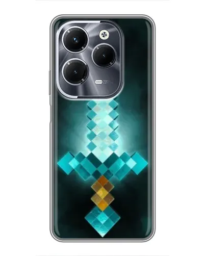 Чехол для Infinix Hot 40 Play с картинкой «Алмазный меч неон» Чехол для Infinix Hot 40 Play с картинкой «Алмазный меч неон»