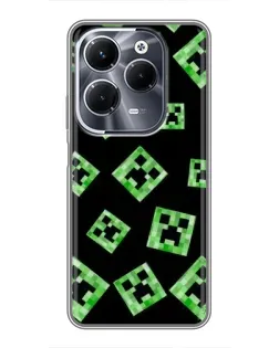 Чехол для Infinix Hot 40 Play с картинкой «Паттерн с криперами»