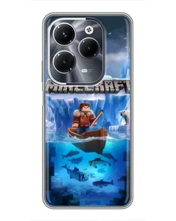 Чехол для Infinix Hot 40 Play с картинкой «Minecraft ледяной мир»