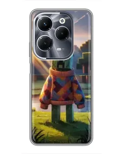 Чехол для Infinix Hot 40 Play с картинкой «Крипер в свитере»