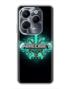 Чехол для Infinix Hot 40 Play с картинкой «Minecraft Diamond лого»