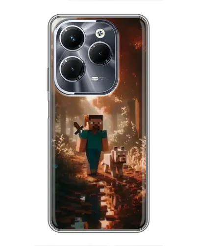 Чехол для Infinix Hot 40 Play с картинкой «Стив в лесу» Чехол для Infinix Hot 40 Play с картинкой «Стив в лесу»