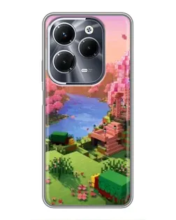 Чехол для Infinix Hot 40 Play с картинкой «Розовое дерево Minecraft»