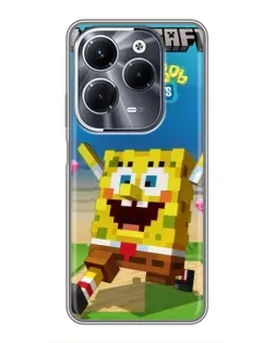 Чохол для Infinix Hot 40 Play з картинкою «Губка Боб Minecraft»