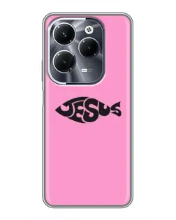 Чехол для Infinix Hot 40 Play с картинкой «Розовый символ  Jesus»