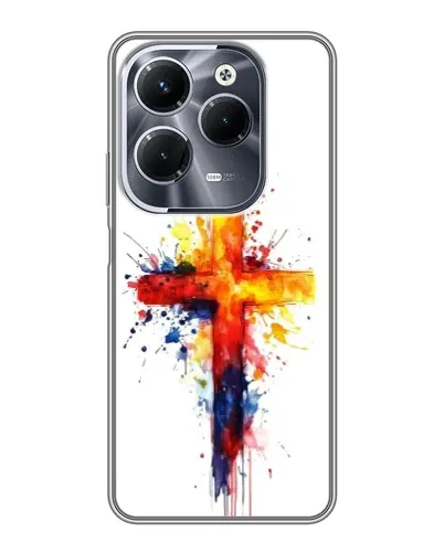 Чехол для Infinix Hot 40 Play с картинкой «Акварельный крест»
