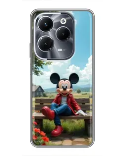 Чехол для Infinix Hot 40 Play с картинкой «Микки на скамейке»