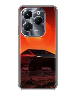Чехол для Infinix Hot 40 Play с картинкой «Cybertruck на Марсе»