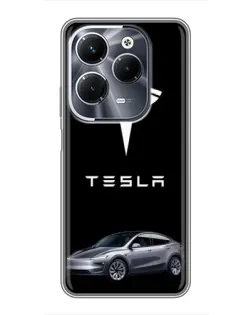 Чехол для Infinix Hot 40 Play с картинкой «Tesla Model Y»