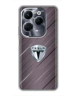 Чехол для Infinix Hot 40 Play с картинкой «Металлическая текстура Tesla»