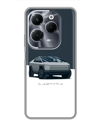 Чехол для Infinix Hot 40 Play с картинкой «Серебристый Cybertruck Tesla» Чехол для Infinix Hot 40 Play с картинкой «Серебристый Cybertruck Tesla»