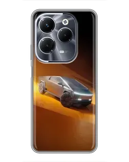 Чехол для Infinix Hot 40 Play с картинкой «Cybertruck в пустыне»