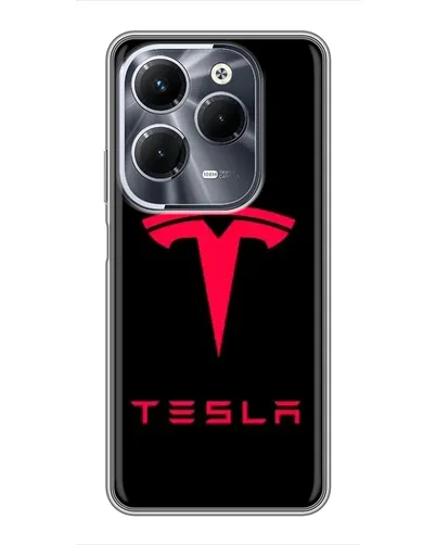 Чехол для Infinix Hot 40 Play с картинкой «Tesla Red Logo» Чехол для Infinix Hot 40 Play с картинкой «Tesla Red Logo»