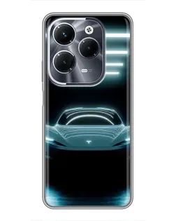 Чехол для Infinix Hot 40 Play с картинкой «Tesla в неоне»