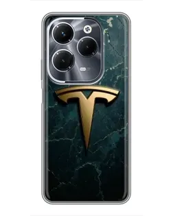 Чехол для Infinix Hot 40 Play с картинкой «Мраморная Tesla Gold»