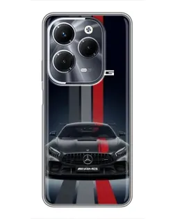 Чехол для Infinix Hot 40 Play с картинкой «Mercedes — белый карбон» Чехол для Infinix Hot 40 Play с картинкой «Mercedes — белый карбон»