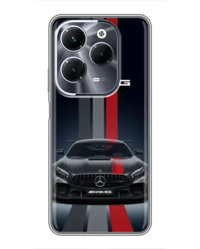 Чехол для Infinix Hot 40 Play с картинкой «Mercedes — белый карбон»
