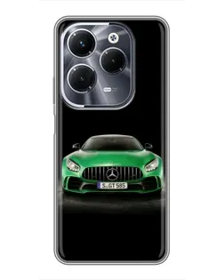 Чехол для Infinix Hot 40 Play с картинкой «Mercedes — неоновый лого»