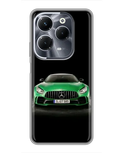 Чехол для Infinix Hot 40 Play с картинкой «Mercedes — неоновый лого»