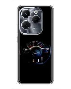 Чехол для Infinix Hot 40 Play с картинкой «Салон Audi — руль» Чехол для Infinix Hot 40 Play с картинкой «Салон Audi — руль»