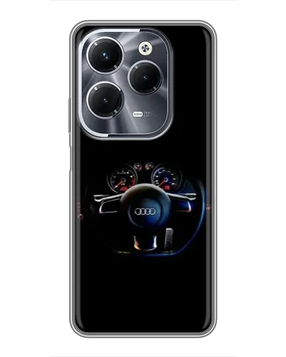 Чехол для Infinix Hot 40 Play с картинкой «Салон Audi — руль»