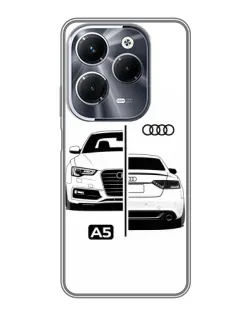 Чехол для Infinix Hot 40 Play с картинкой «Audi — контрастный дизайн»