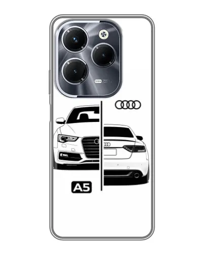 Чехол для Infinix Hot 40 Play с картинкой «Audi — контрастный дизайн»