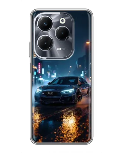 Чехол для Infinix Hot 40 Play с картинкой «Ночной город и Audi»