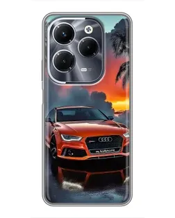 Чехол для Infinix Hot 40 Play с картинкой «Audi — закат»
