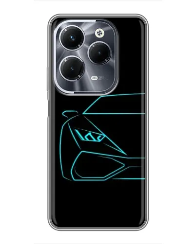 Чехол для Infinix Hot 40 Play с картинкой «Голубой силуэт Lamborghini»