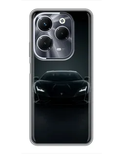 Чехол для Infinix Hot 40 Play с картинкой «Черный Lamborghini Aventador»