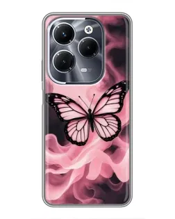 Чехол для Infinix Hot 40 Play с картинкой «Бабочка в дыму»