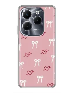 Чехол для Infinix Hot 40 Play с картинкой «Сердца и банты»