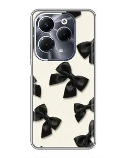Чехол для Infinix Hot 40 Play с картинкой «Черные бантики»