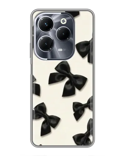 Чехол для Infinix Hot 40 Play с картинкой «Черные бантики»