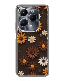 Чехол для Infinix Hot 40 Play с картинкой «Узор из маленьких подсолнухов» Чехол для Infinix Hot 40 Play с картинкой «Узор из маленьких подсолнухов»